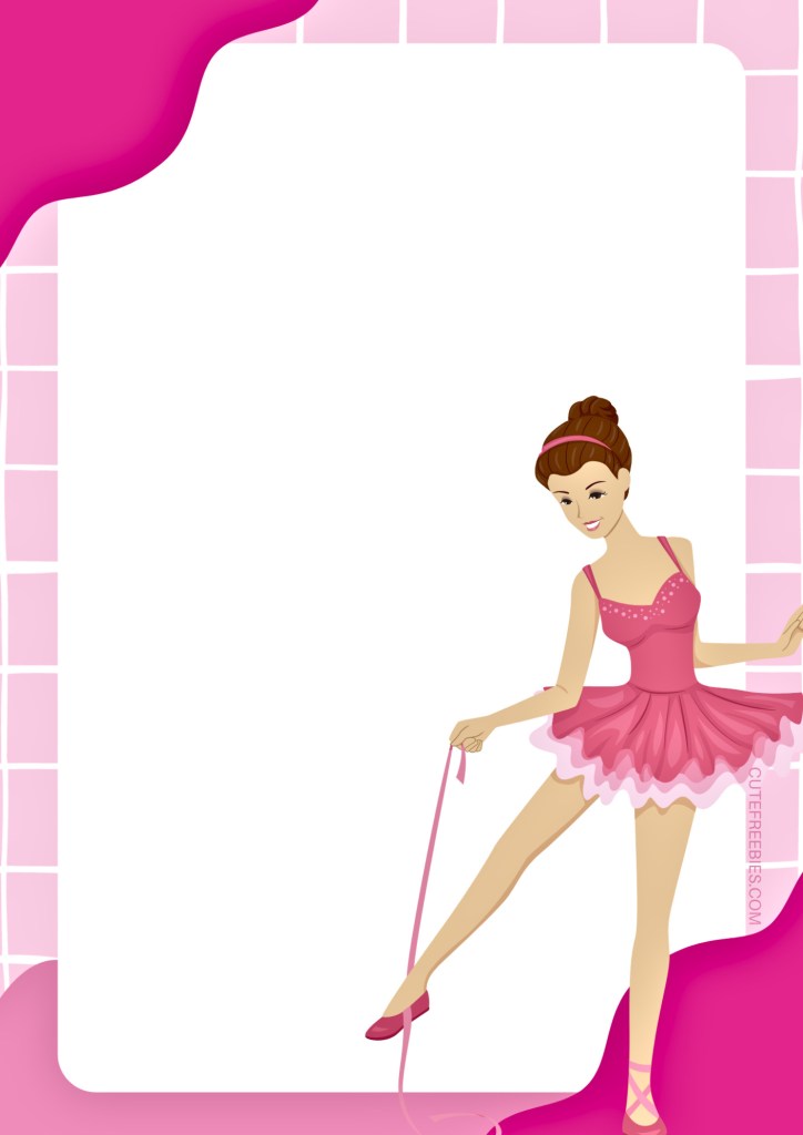 Free pink fashion girls printable notepads - Barbie pink borders with dolls #cutefreebiesforyou #pink #Barbie #freeprintable