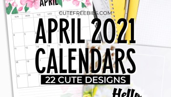 Free Printable APRIL 2021 Calendar - Get your free download now! #cutefreebiesforyou #freeprintable