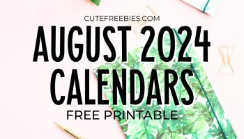 Free Printable AUGUST 2024 Calendar - Get your free download now! #cutefreebiesforyou #freeprintable