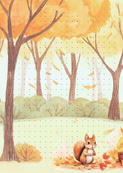 Cute autumn printable planner - free printable cute fall theme bullet journal with squirrels #cutefreebiesforyou #bulletjournal #freeprints #printableplanner