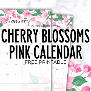 Free Printable 2025 Cherry Blossoms Calendar - floral pink monthly calendar PDF with sakura flowers or cherry blossoms #freeprintable #cutefreebiesforyou #sakura #cherryblossoms