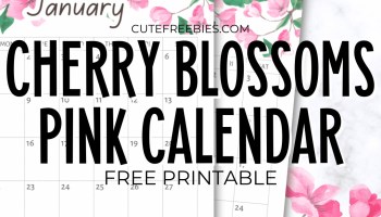 Free Printable 2025 Cherry Blossoms Calendar - floral pink monthly calendar PDF with sakura flowers or cherry blossoms #freeprintable #cutefreebiesforyou #sakura #cherryblossoms