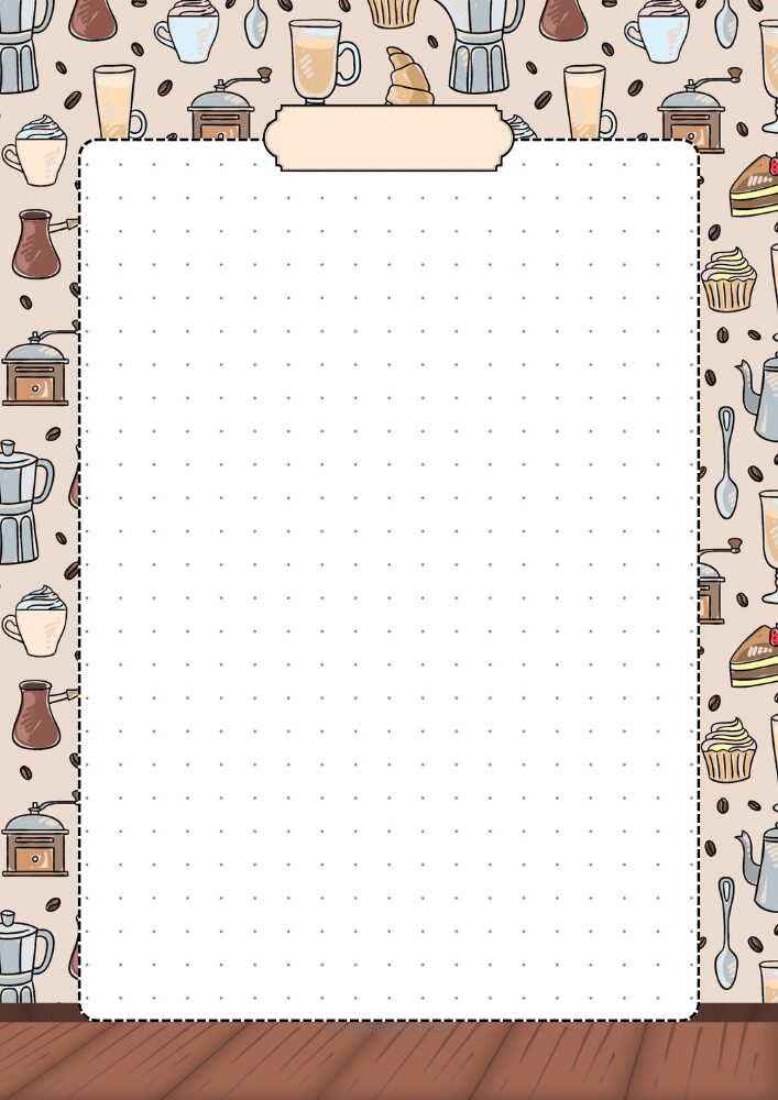 Free printable bullet journal PDF template with coffee fox fall theme