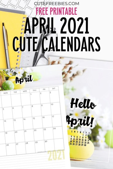 Free Printable APRIL 2021 Calendar - Get your free download now! #cutefreebiesforyou #freeprintable