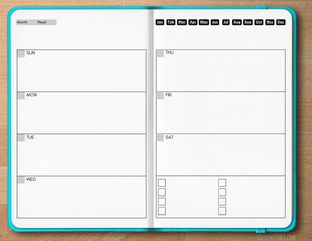 Free Digital Weekly Planner Template - pdf download free digital planner monthly and weekly template #cutefreebiesforyou #digitalplanner