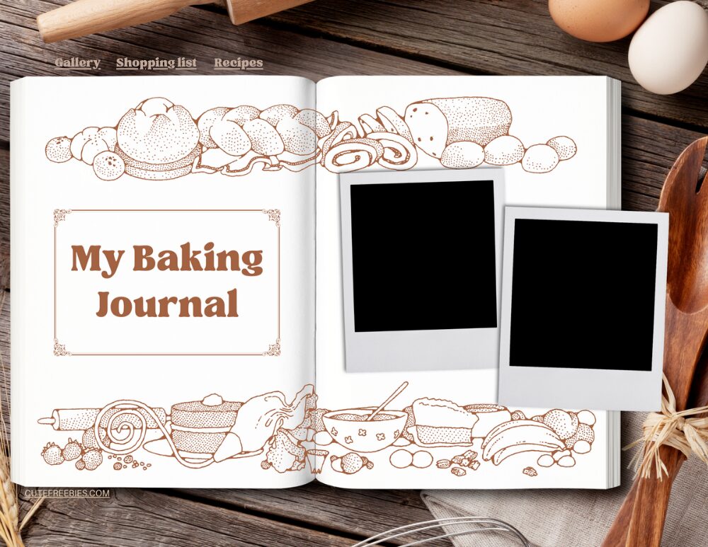 Free Download Baking Journal Digital Scrapbook - free digital planner journal for Goodnotes and other apps #digitalplanner #cutefreebiesforyou #goodnotes