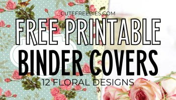 Free Printable Binder Covers And Binder Dividers - 12 shabby chic roses binder covers plus 12 monthly planner dividers. #freeprintable #cutefreebiesforyou #diyplanner #shabbychic #roses