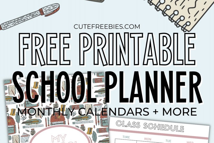 2025 2026 School Planner Bullet Journal! Free printable student planner with 2025 2026 monthly calendar, weekly planner, bullet journal printables for school. #freeprintable #printableplanner #schoolplanner #studentplanner #bulletjournal #backtoschool #cutefreebiesforyou
