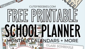2025 2026 School Planner Bullet Journal! Free printable student planner with 2025 2026 monthly calendar, weekly planner, bullet journal printables for school. #freeprintable #printableplanner #schoolplanner #studentplanner #bulletjournal #backtoschool #cutefreebiesforyou
