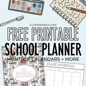 2022 - 2023 School Planner Bullet Journal! Free printable student planner with 2022 - 2023 monthly calendar, weekly planner, bullet journal printables for school. #freeprintable #printableplanner #schoolplanner #studentplanner #bulletjournal #backtoschool #cutefreebiesforyou