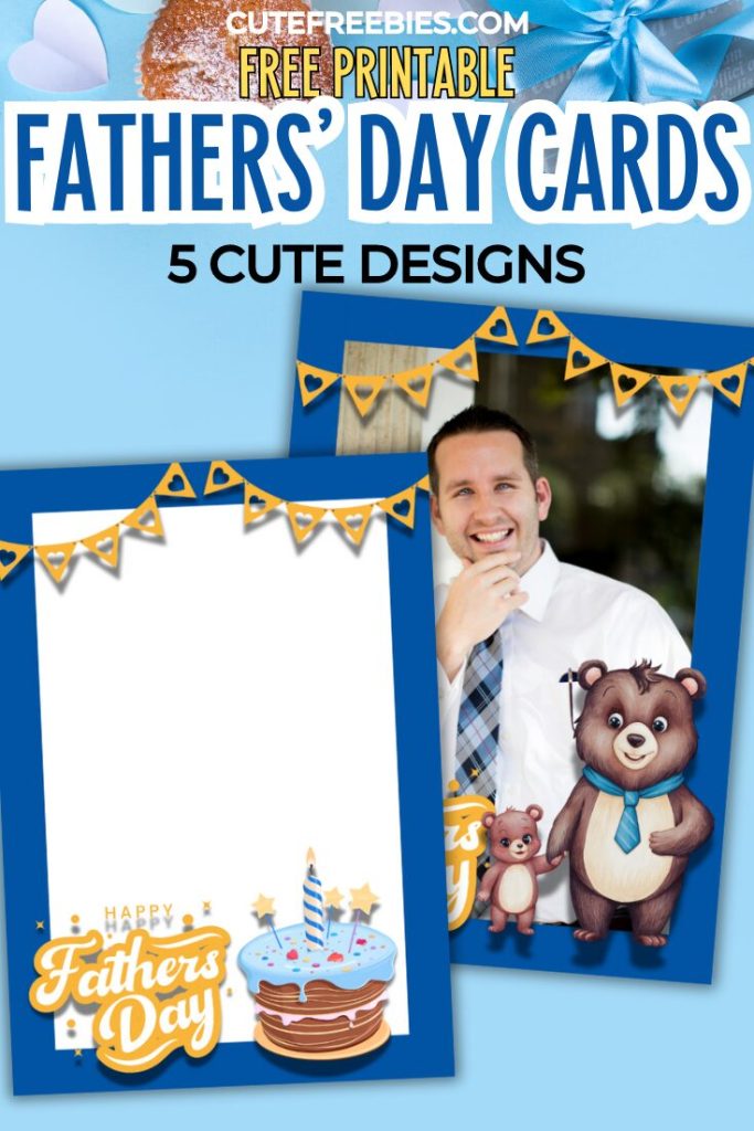 Happy Fathers' Day Card Free Printable - photo frame greeting card for fathers day #cutefreebiesforyou #freeprintable #fathersday