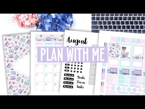 💜 PLAN WITH ME | August 2021 Bullet Journal Setup | FREE PRINTABLE PLANNER AND STICKERS