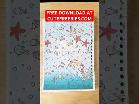 😍Easy JULY bullet journal setup ❤️ #journal #planwithme #bulletjournal #diy #notebook #shorts #bujo