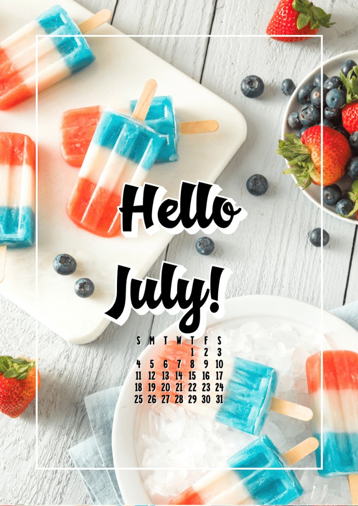 JULY 2021 Bullet Journal Printable - free cover page with calendar #bulletjournal #planneraddict #cutefreebiesforyou