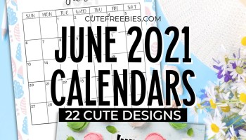 Free Printable JUNE 2021 Calendar - Get your free download now! #cutefreebiesforyou #freeprintable