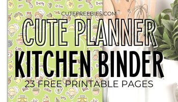 Free Printable Kitchen Binder Planner Template - bullet journal printable template, monthly planner, free PDF download #cutefreebiesforyou #freeprintable #planneraddict