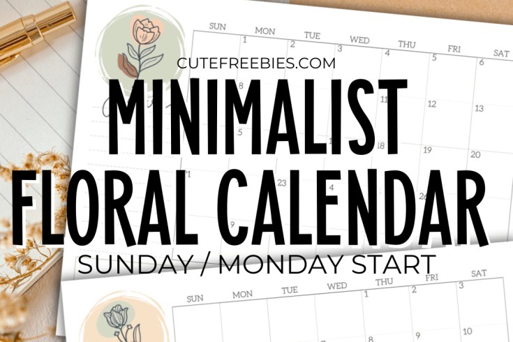 2026 Minimalist floral calendar -2026 monthly planner with simple floral line design #cutefreebiesforyou #freeprintable