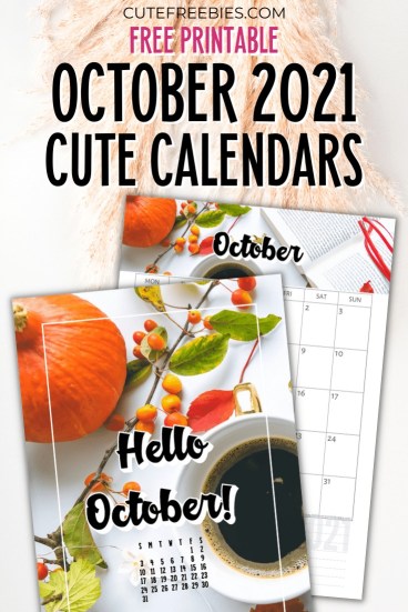Free Printable OCTOBER 2021 Calendar - Get your free download now! #cutefreebiesforyou #freeprintable