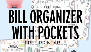 Monthly bill organizer with pockets template, free printable bill payment binder PDF, bill tracker template #cutefreebiesforyou #budgetplanner #freeprintable