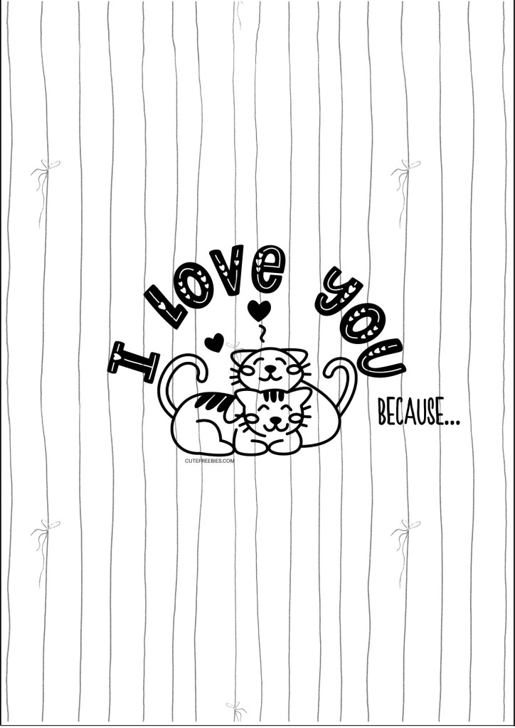 Printable valentine cards with cats #cutefreebiesforyou #valentinesday - SEE PREVIOUS POST TO DOWNLOAD MORE VALENTINE CARDS