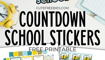 Free countdown school planner stickers - free printable back to school planner stickers #cutefreebiesforyou #plannerstickers #backtoschool