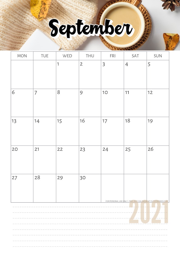 SEPTEMBER 2021 Calendar using Canva Pro #cutefreebiesforyou #freeprintable #planneraddict #canva
