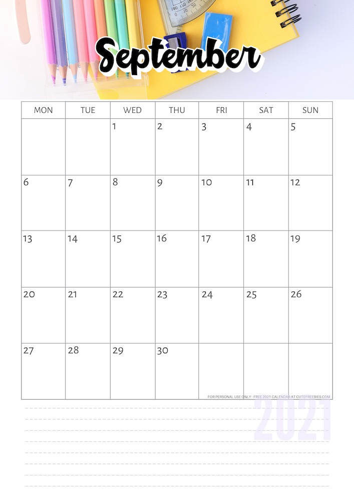 SEPTEMBER 2021 Calendar using Canva Pro #cutefreebiesforyou #freeprintable #planneraddict #canva