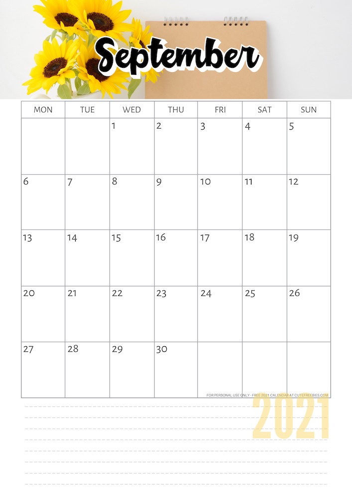 SEPTEMBER 2021 Calendar using Canva Pro #cutefreebiesforyou #freeprintable #planneraddict #canva