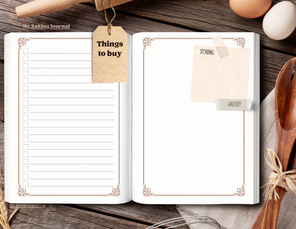 Free Download Baking Journal Digital Scrapbook - free digital planner journal for Goodnotes and other apps #digitalplanner #cutefreebiesforyou #goodnotes