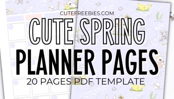 Free Cute Spring Easter Printable Planner Template - bullet journal printable template, monthly planner, free PDF download #cutefreebiesforyou #freeprintable #doglover #planneraddict