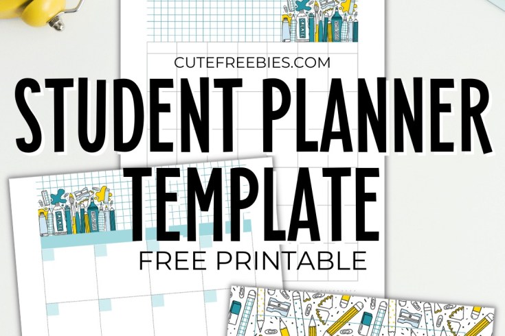 FREE PRINTABLE STUDENT PLANNER TEMPLATE with monthly calendar, weekly planner, bullet journal pages for school. #freeprintable #printableplanner #schoolplanner #studentplanner #bulletjournal #backtoschool #cutefreebiesforyou