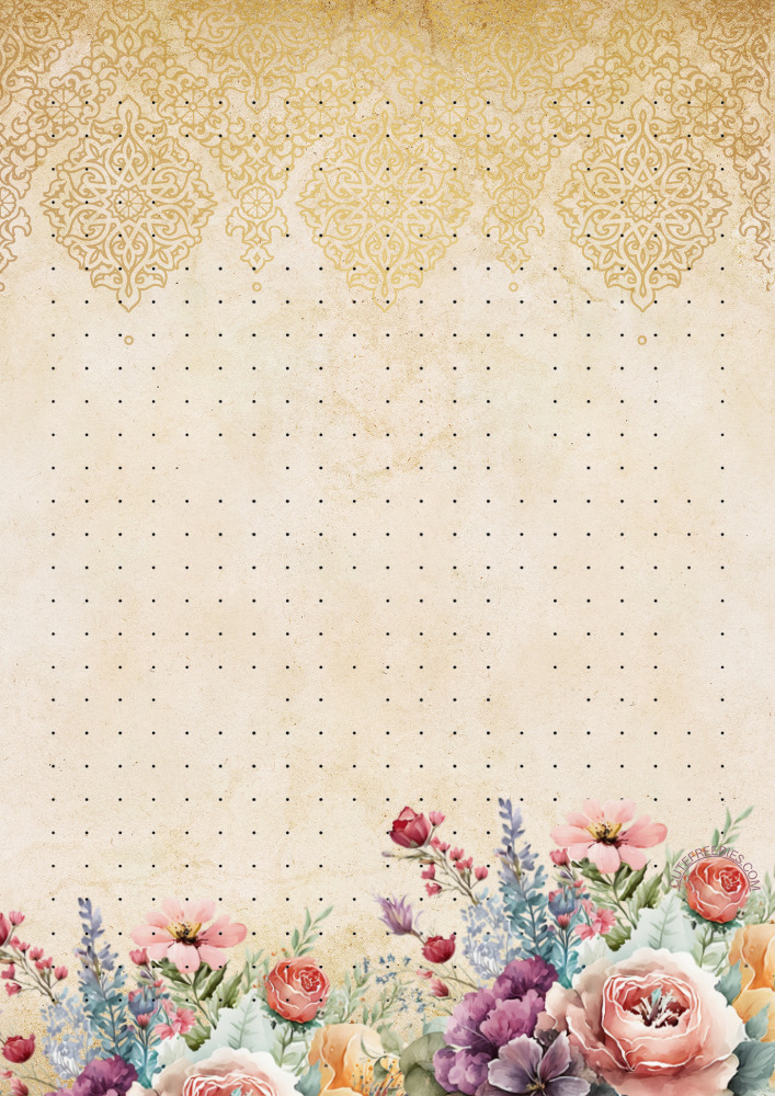 Vintage printable planner - free printable vintage theme bullet journal with flowers #cutefreebiesforyou #bulletjournal #freeprints #printableplanner