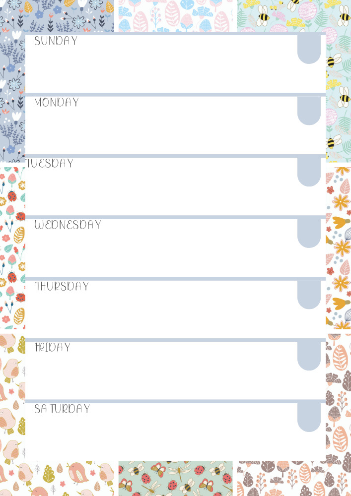 Colorful weekly planner free printable