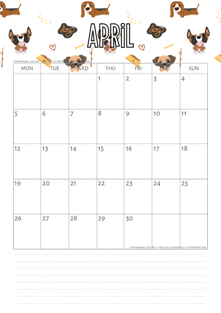 April 2021 calendar cute free printable monthly planner. Click the previous post to download the PDF file. #printablesandinspirations