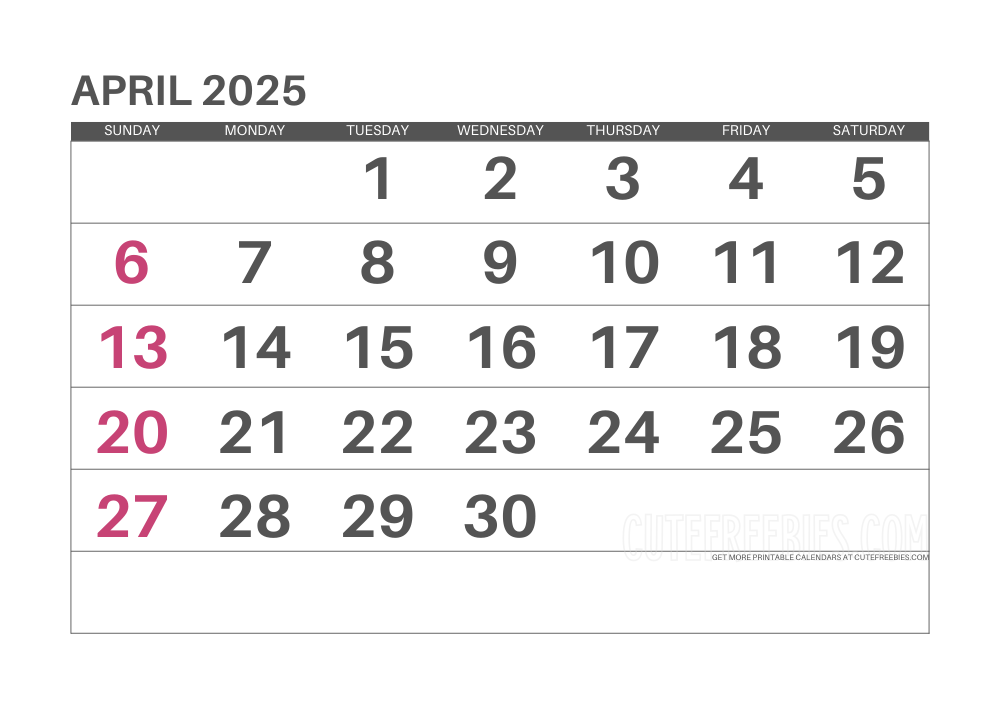 April 2025 monthly calendar #2025calendar #cutefreebiesforyou - SEE PREVIOUS POST TO DOWNLOAD THE COMPLETE 2025 CALENDAR