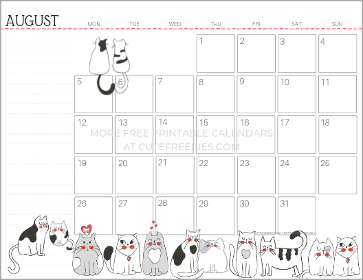 August 2019 planner free printable