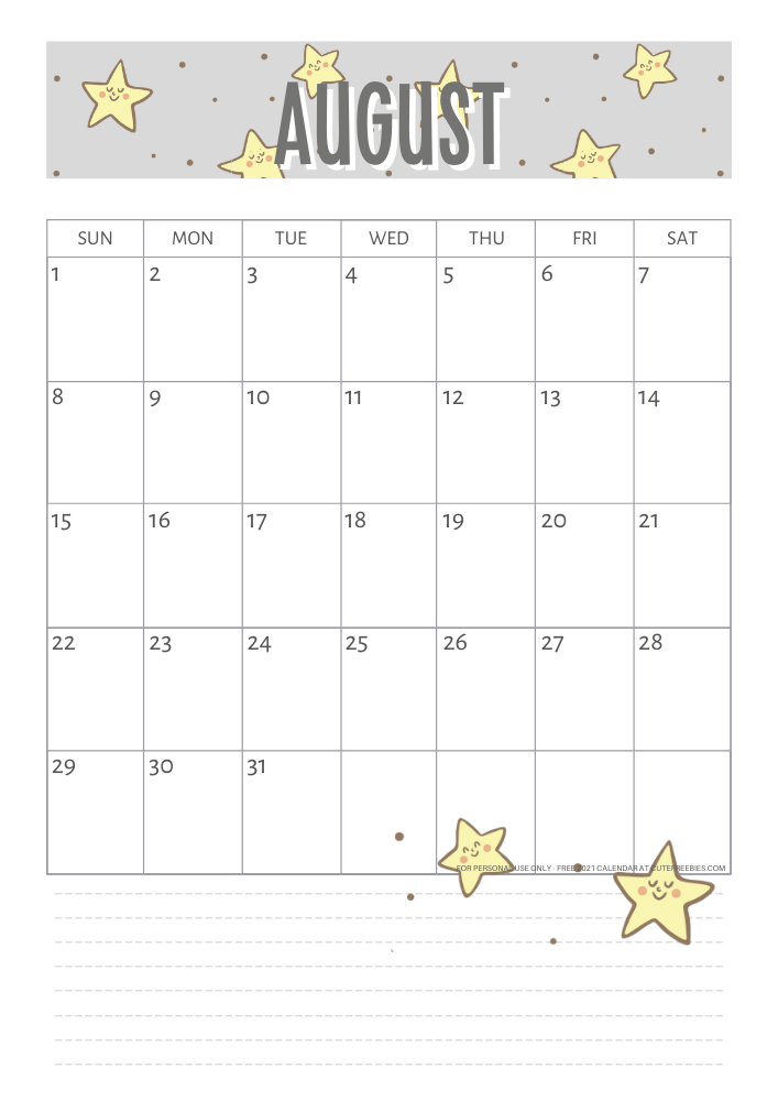 August 2021 calendar - color of the year 2021 , yellow and gray calendar #cutefreebiesforyou #freeprintable SEE PREVIOUS POST TO DOWNLOAD THE PDF FILE