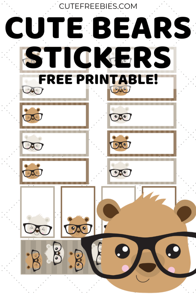 Free Printable Bears School Stickers And Labels! Cute character stickers for boys and girls, perfect for labeling books and notebooks. Free download now! #backtoschool #printablestickers #schoolstickers #cutefreebiesforyou #freeprintable