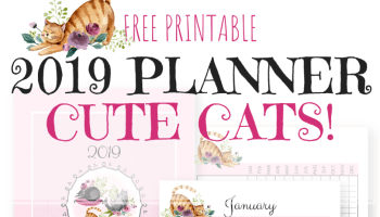 FREE Cute Cats Planner For 2019! Get your free printable planner with 2019 monthly calendar, future log, weekly planner, trackers and planner templates. Download now! #freeprintable #printableplanner #cutefreebies
