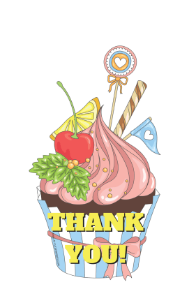 Free Cute Cupcake Thank You Cards - Printable! DIY Party ideas, free printable thank you cards you can download for free! #freeprintable #homemadecards #cutefreebies