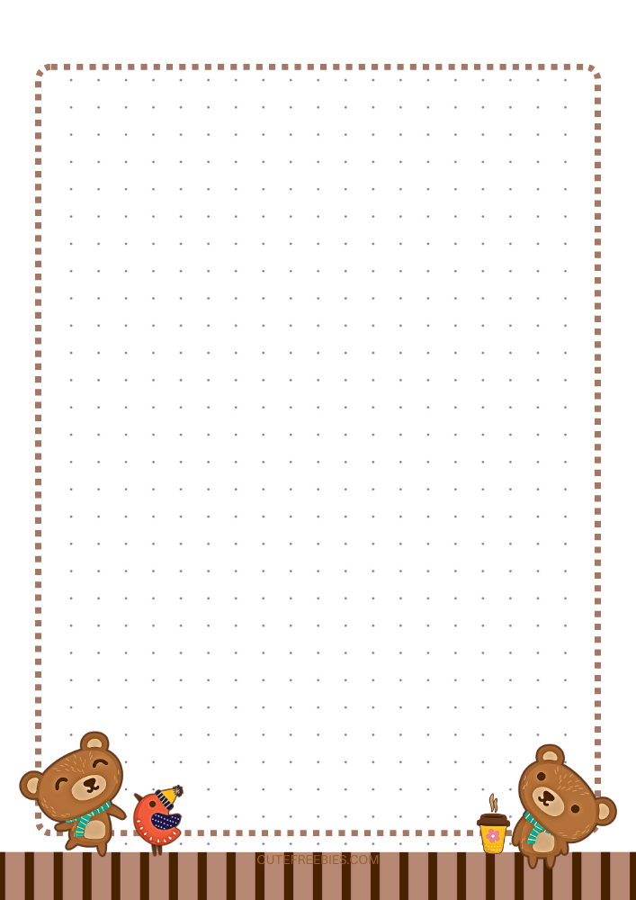 Free printable cute bullet journal - monthly planner template PDF with cute coffee and bear theme #cutefreebiesforyou #printableplanner #freeprintable #bulletjournal