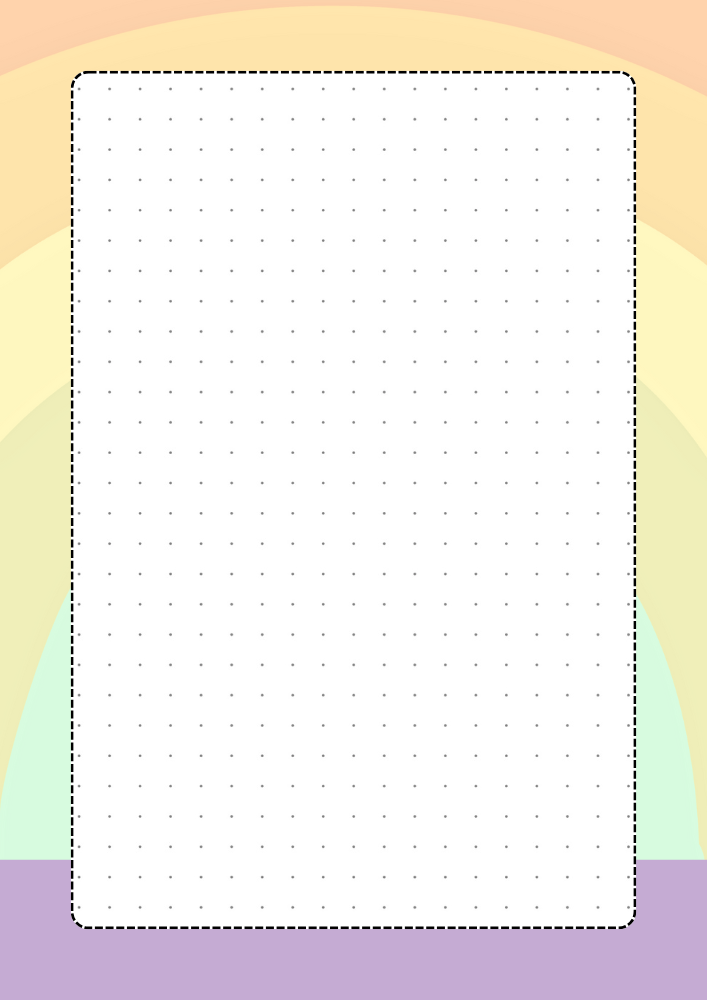 Free printable dot grid journal PDF template with rainbow theme
