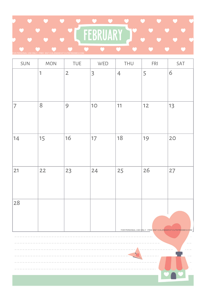 February 2021 calendar free printable #cutefreebiesforyou - SEE PREVIOUS POST TO DOWNLOAD THE FREE PDF FILE