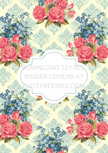 Free Printable Binder Covers And Binder Dividers - 12 shabby chic roses binder covers plus 12 monthly planner dividers. #freeprintable #cutefreebiesforyou #diyplanner #shabbychic #roses