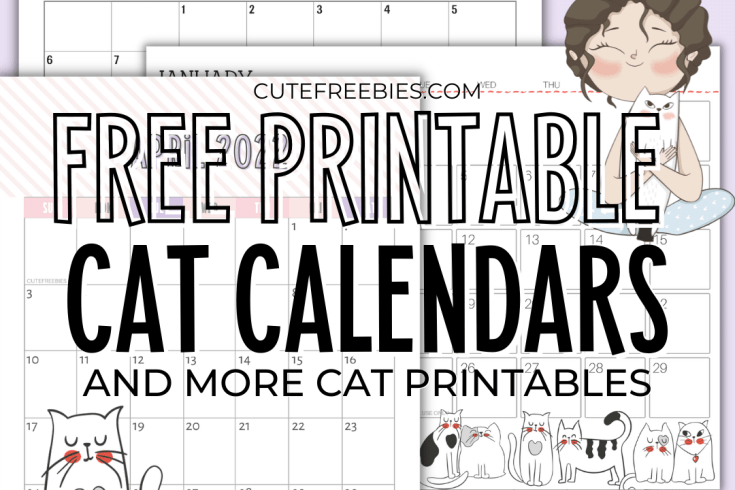 Free Printable 2025 Cat Calendar PDF - 2025 monthly calendar planner with cute cats. Free calendar for cat lovers. Get your free download now! #freeprintable #catlover #cutefreebiesforyou