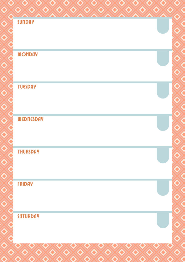Retro weekly planner free printable