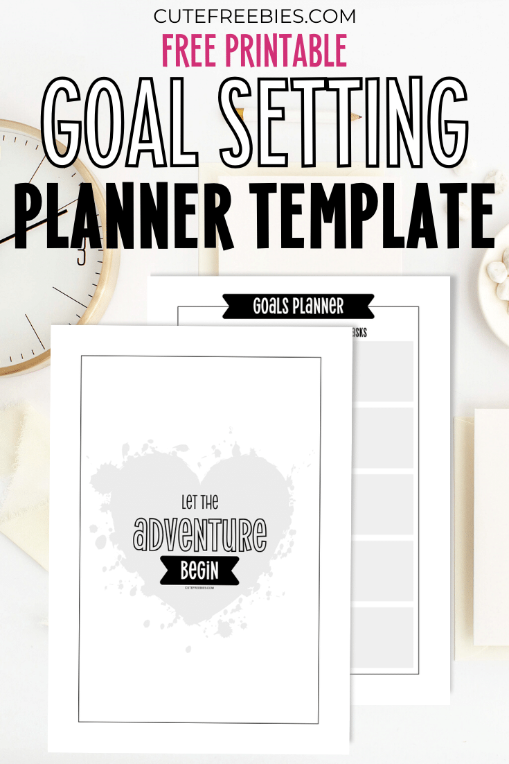 Editable Printable Goals Planner Template for 2026 - editable planner template, bullet journal goal setting printable #cutefreebiesforyou #goalsetting #bulletjournal