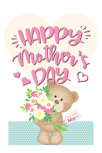 Happy Mothers' Day printable greeting cards - free printable cards with cute bears. #mothersday #happymothersday #cutefreebiesforyou #freeprintable #printablecards