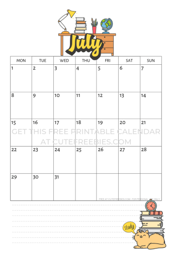 Free July 2019 Calendar With Bullet Journal Themes - free printable calendar and monthly planner with cute designs. Free pdf download now! #freeprintable #cutefreebiesforyou #July