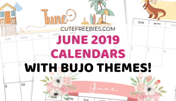 Free Printable June 2019 Calendar with bullet journal themes! Get your free June planner and start the month right. #cutefreebiesforyou #freeprintable #bulletjournal #bujoideas
